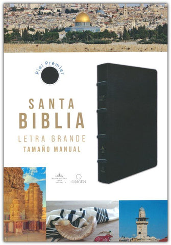 Biblia Reina Valera 1960 letra grande tamano manual, Piel Premier negro