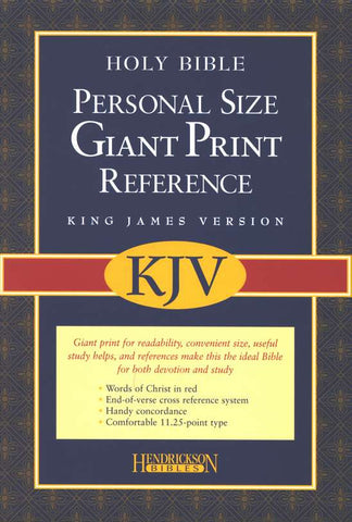 KJV Personal-Size Giant-Print Reference Bible--imitation leather, burgundy