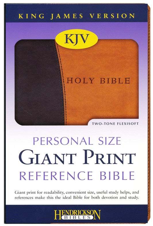 KJV Personal Size Giant Print Reference Bible, imitation leather, black/tan