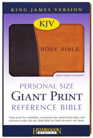 KJV Personal Size Giant Print Reference Bible, imitation leather, black/tan