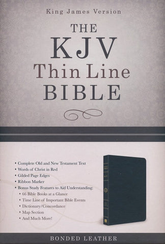 KJV Thinline Bible--bonded leather, black