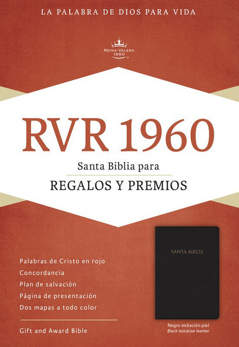 RVR 1960 Biblia para Regalos y Premios, Negro imitación piel