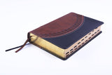 KJV Large Print Personal Size Reference Bible, Black & Brown Deluxe LeatherTouch, Thumb-Indexed