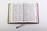 KJV Large Print Personal Size Reference Bible, Black & Brown Deluxe LeatherTouch, Thumb-Indexed