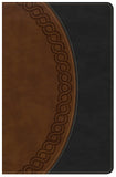 KJV Large Print Personal Size Reference Bible, Black & Brown Deluxe LeatherTouch, Thumb-Indexed